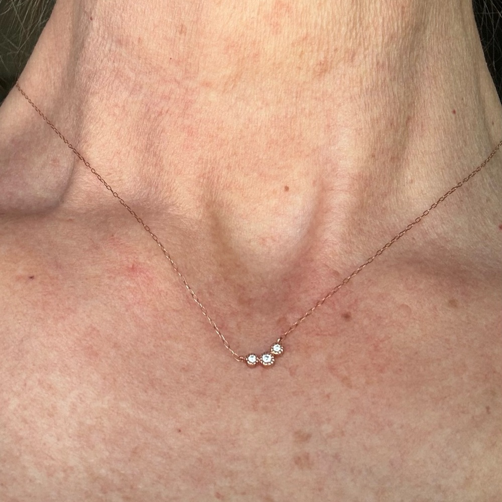 Anita Ko inspired Rose Gold Necklace with Natural Diamond Accents